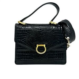 Celine Vintage Black Patent Embossed Crossbody – Extremely Rare, COA Included